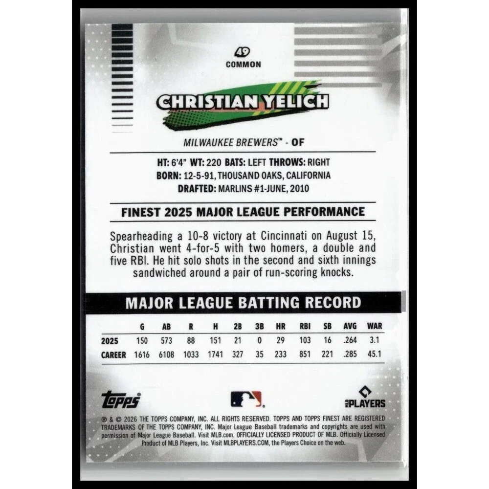 2026 Finest Christian Yelich Geometric Refractors